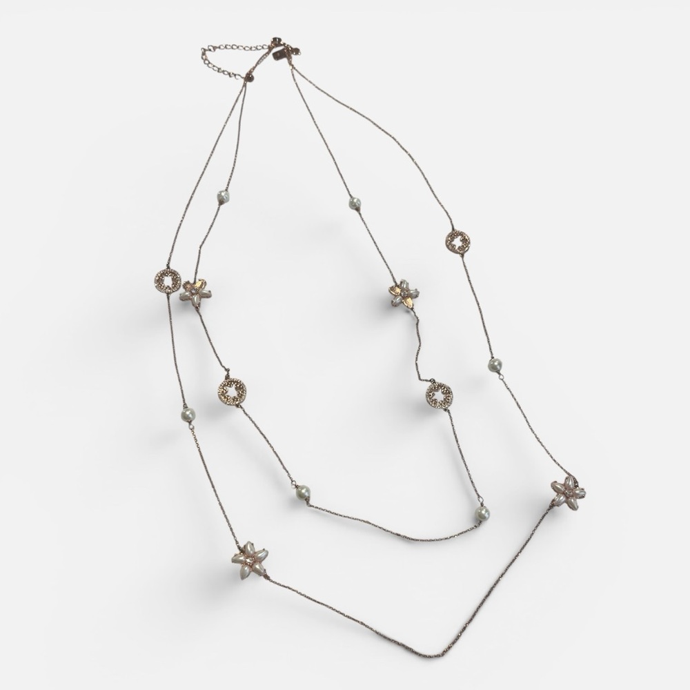 Kate Spade Floral Double Chain Necklace with Defects